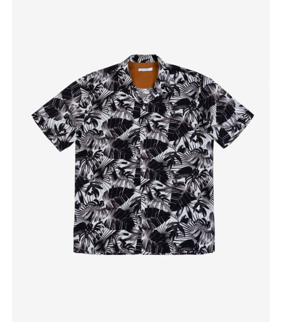 Gianni Lupo GL7718S Hawaiian shirt leaves print